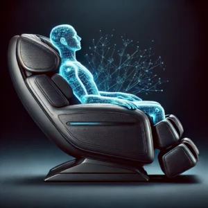 A side view of the Osaki AI Vera 4D massage chair in a fully reclined zero-gravity position, evenly distributing body weight for enhanced relaxation and comfort.