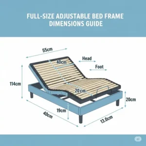 Dimensions of a full-size adjustable bed frame.